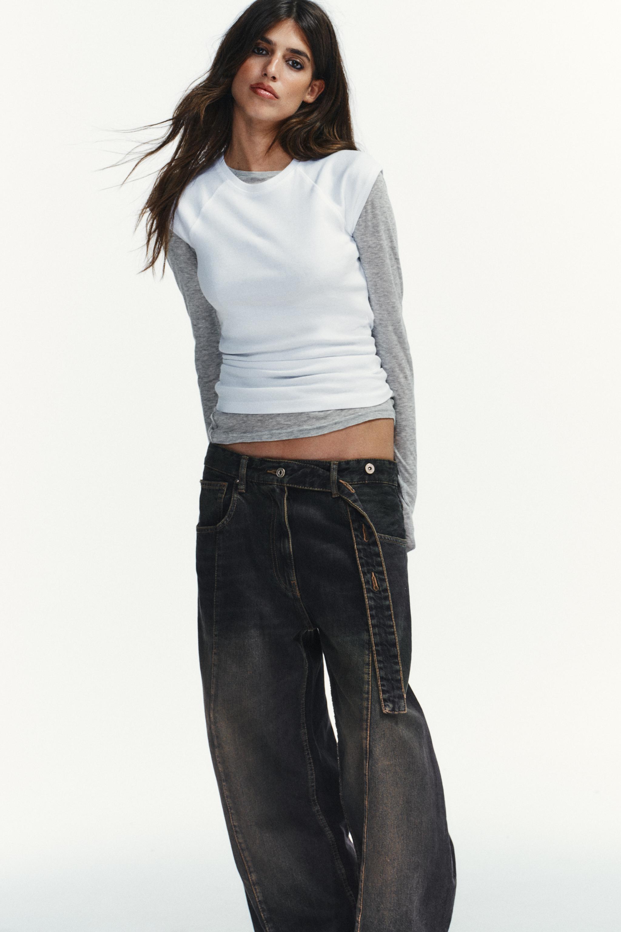 TRF OVERSIZE LOW RISE JEANS