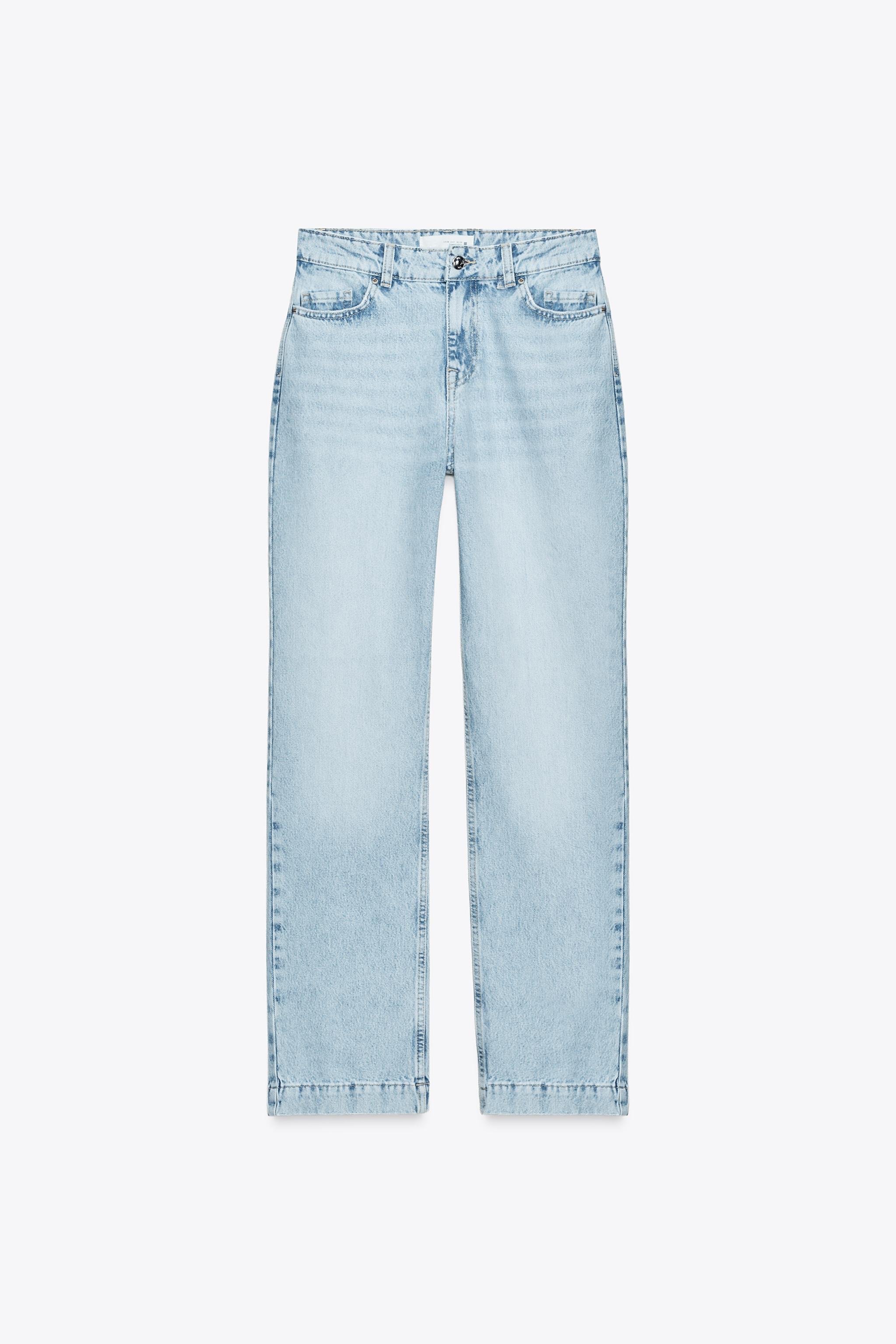 ボトムスその他   Wide blue jeans ZW COLLECTION RELAXED MID-RISE JEANS - Blue | ZARA United States