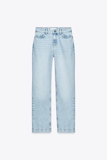 JEANS Z1975 STRAIGHT MID-WAIST FULL LENGTH - Light blue by Zara