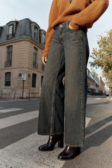 JEANS Z1975 WIDE LEG TIRO BAIXO - Negro / Marrón de Zara