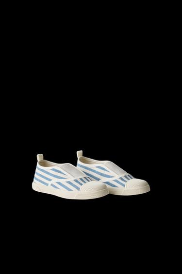 SNEAKER BAUMWOLLE MIT STREIFEN - Blau von Zara