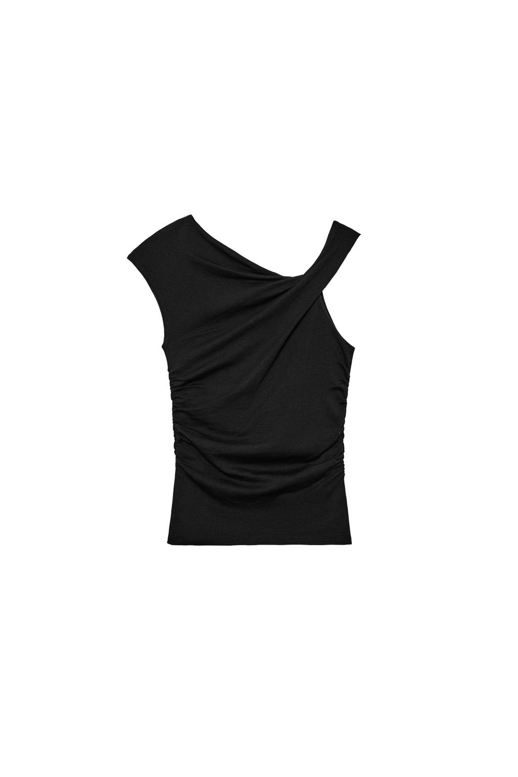 ASYMMETRIC DRAPED T-SHIRT - image 3