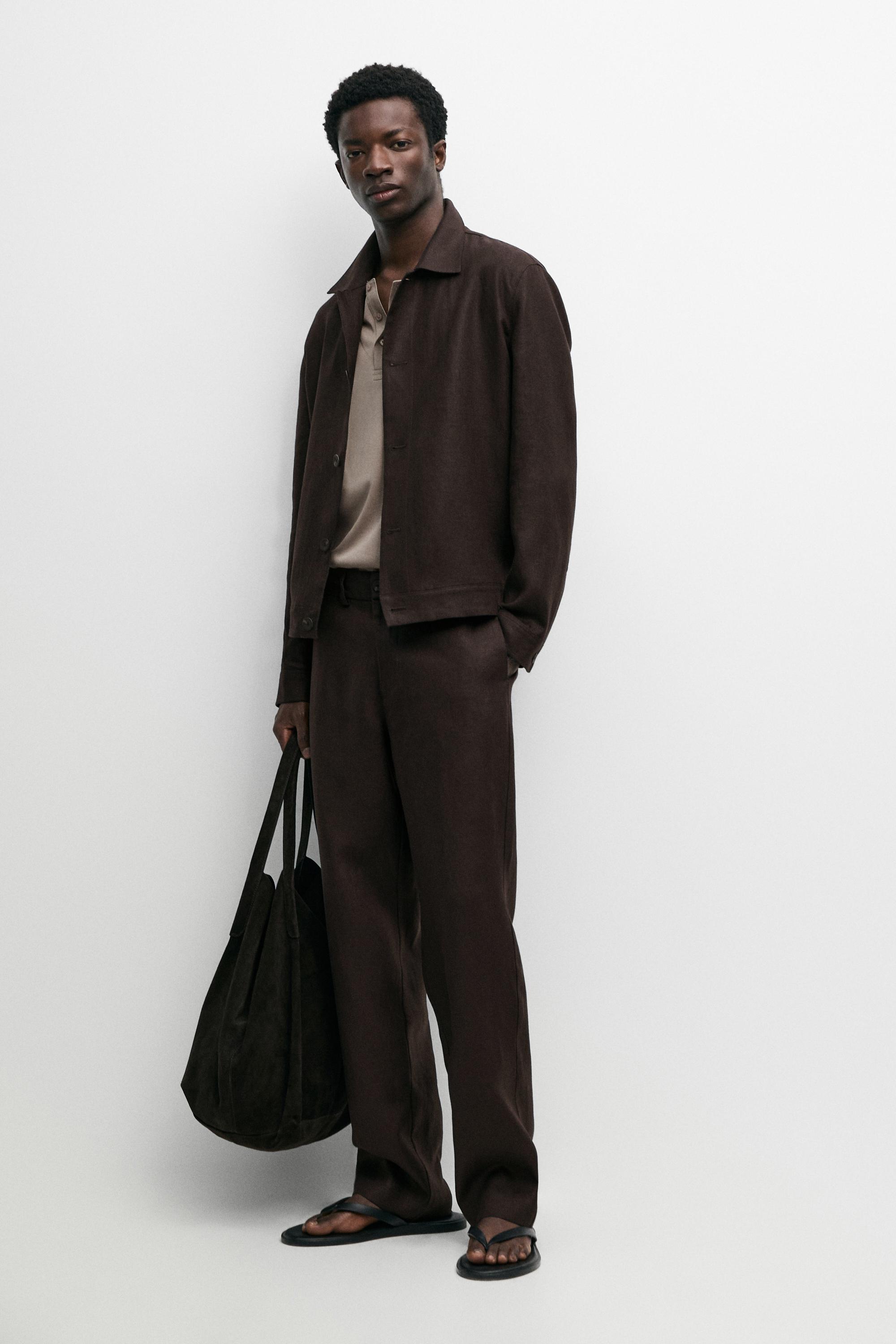100% linen total look overshirt