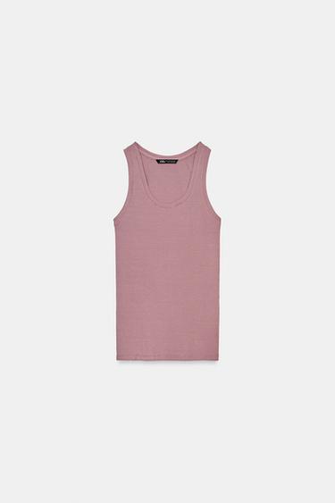 CAMISETA MANGA SISA - Rosado de Zara