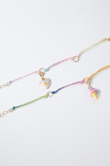 PACK OF TWO INTERCHANGEABLE CHARM BRACELETS - Light pink by Zara - Image 2