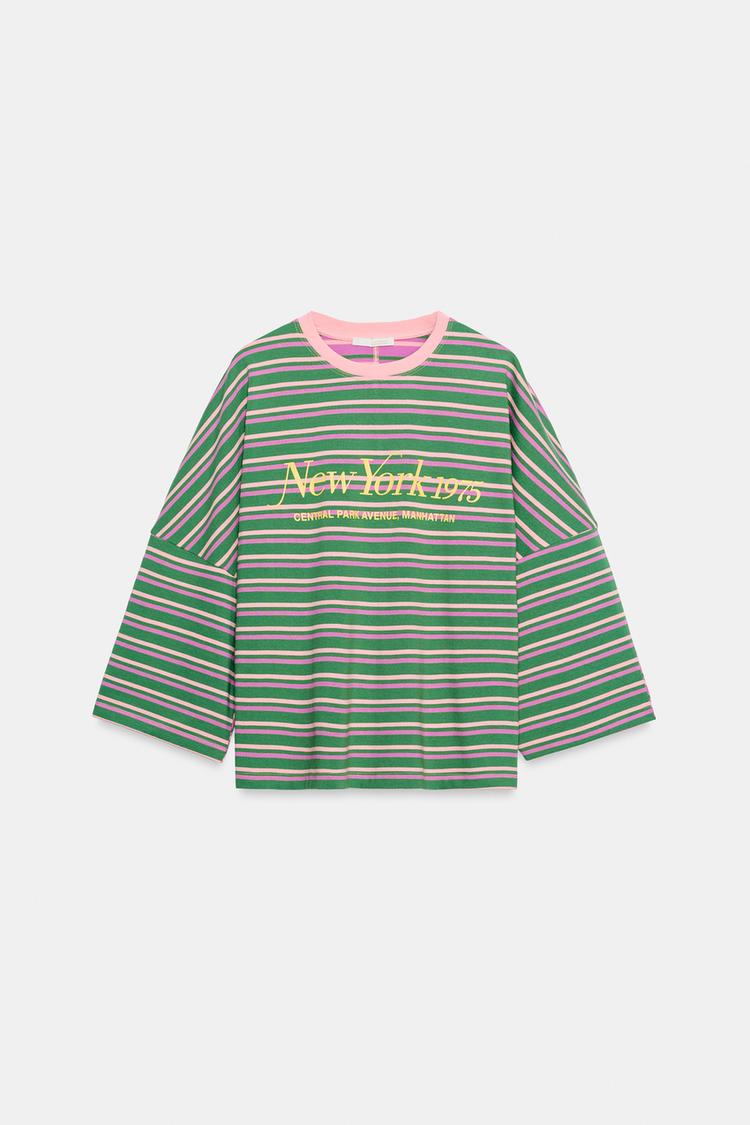 CAMISETA OVERSIZE RAYAS TEXTO