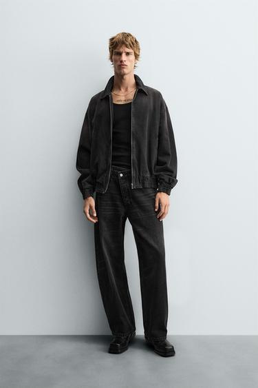 CAZADORA DENIM LAVADA - Carbón de Zara - Imagen 0