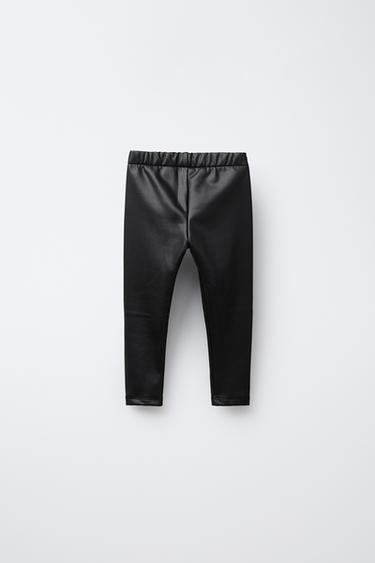 LEATHER-EFFECT LEGGINGS - Black by Zara - Image 1