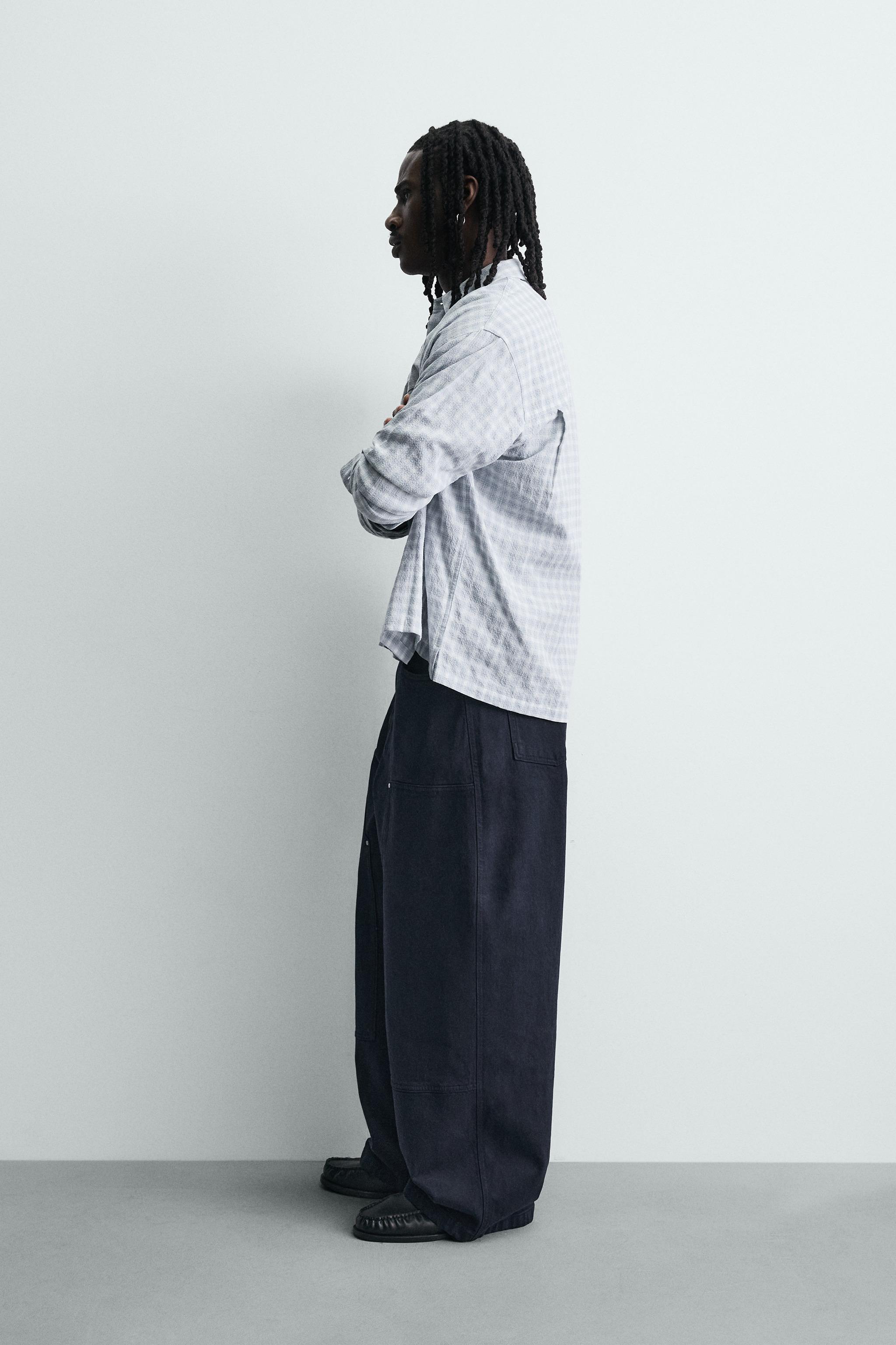 STUDDED CARPENTER PANTS - Navy blue | ZARA United States