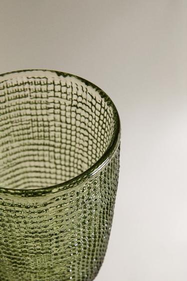 VERRE À VIN RECYCLABLE RELIEF - Vert de Zara - Image 2