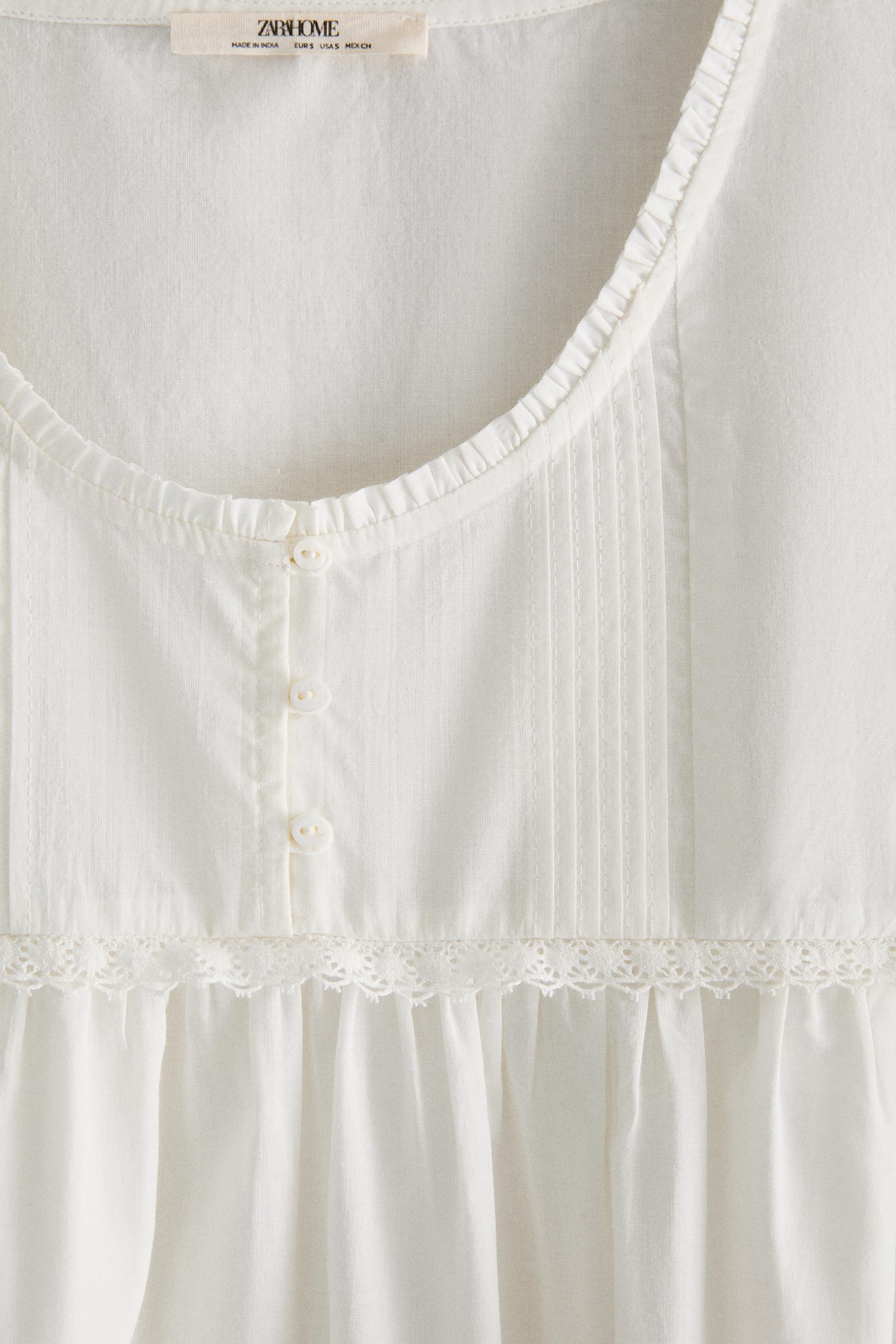 ZARA  コットンナイトドレス 刺繍入り 4175/121 コットンナイトドレス 刺繍入り - エクリュ | ZARA Japan / 日本