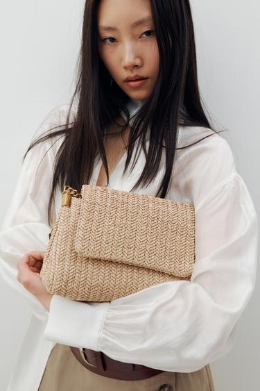 METALLIC CHAIN CROSSBODY BAG - Light beige by Zara