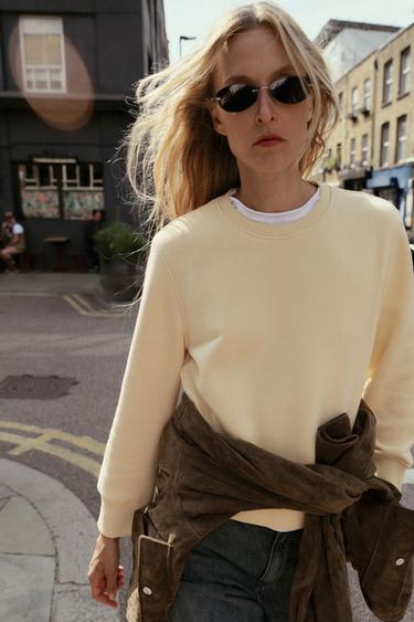 SUDADERA BÁSICA ALGODÓN - Amarillo de Zara