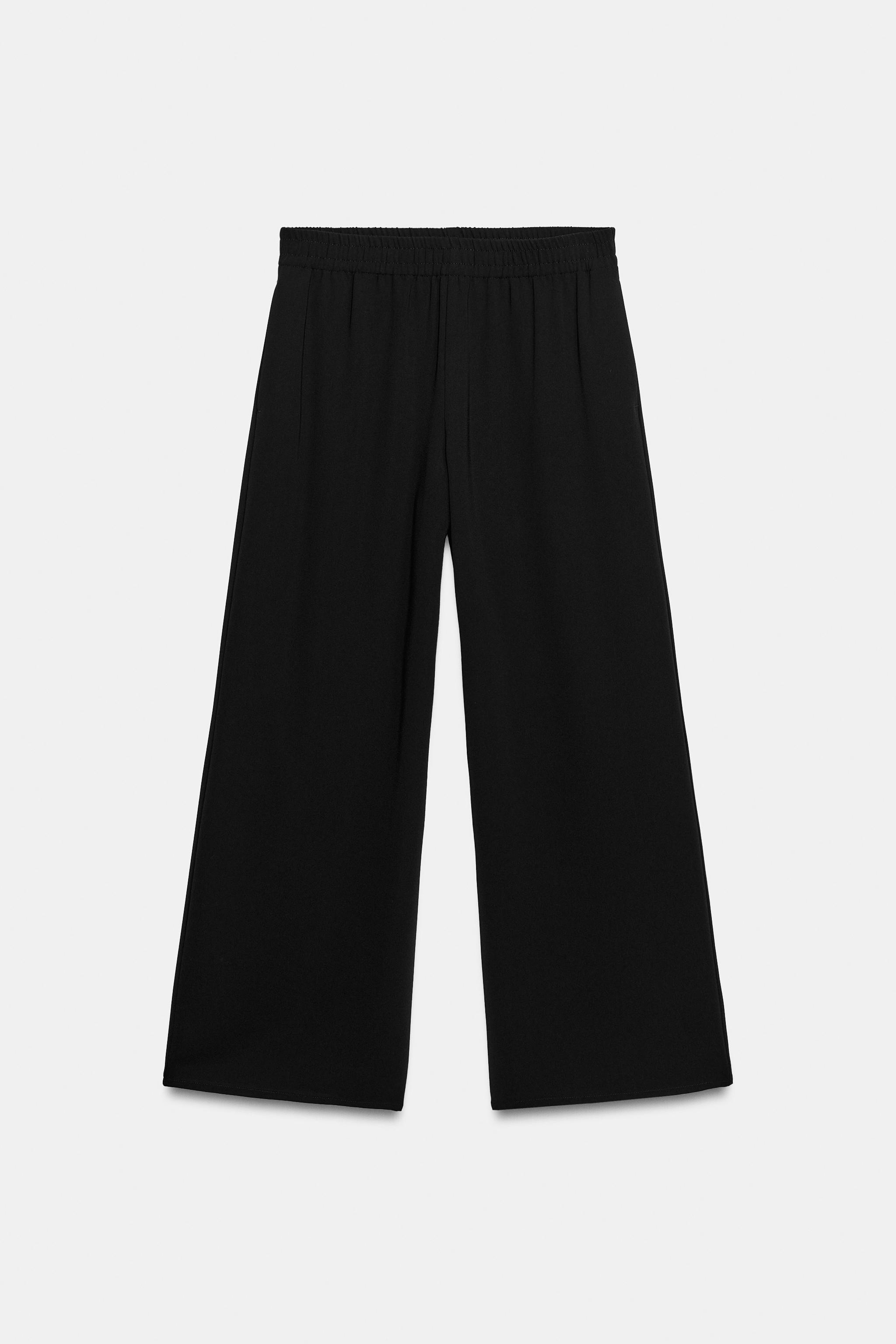 Elastic Waist Wide-Leg Pants by Zara