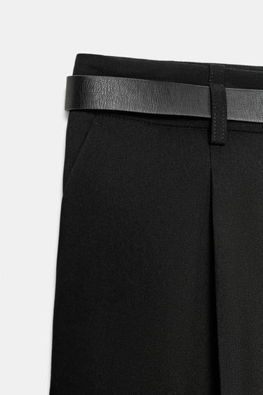 BERMUDA LONGUE AVEC CEINTURE - Noir de Zara - Image 8