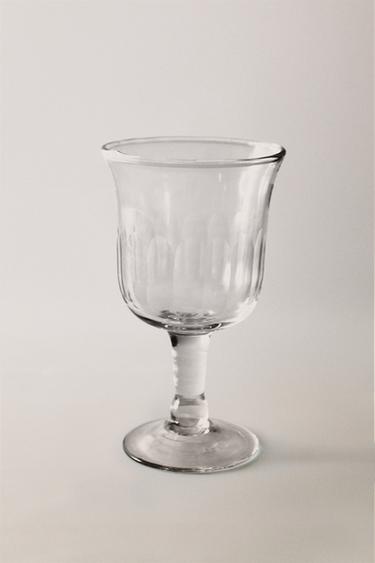 VERTICAL RAISED DESIGN WINE GLASS - Transparent by Zara
