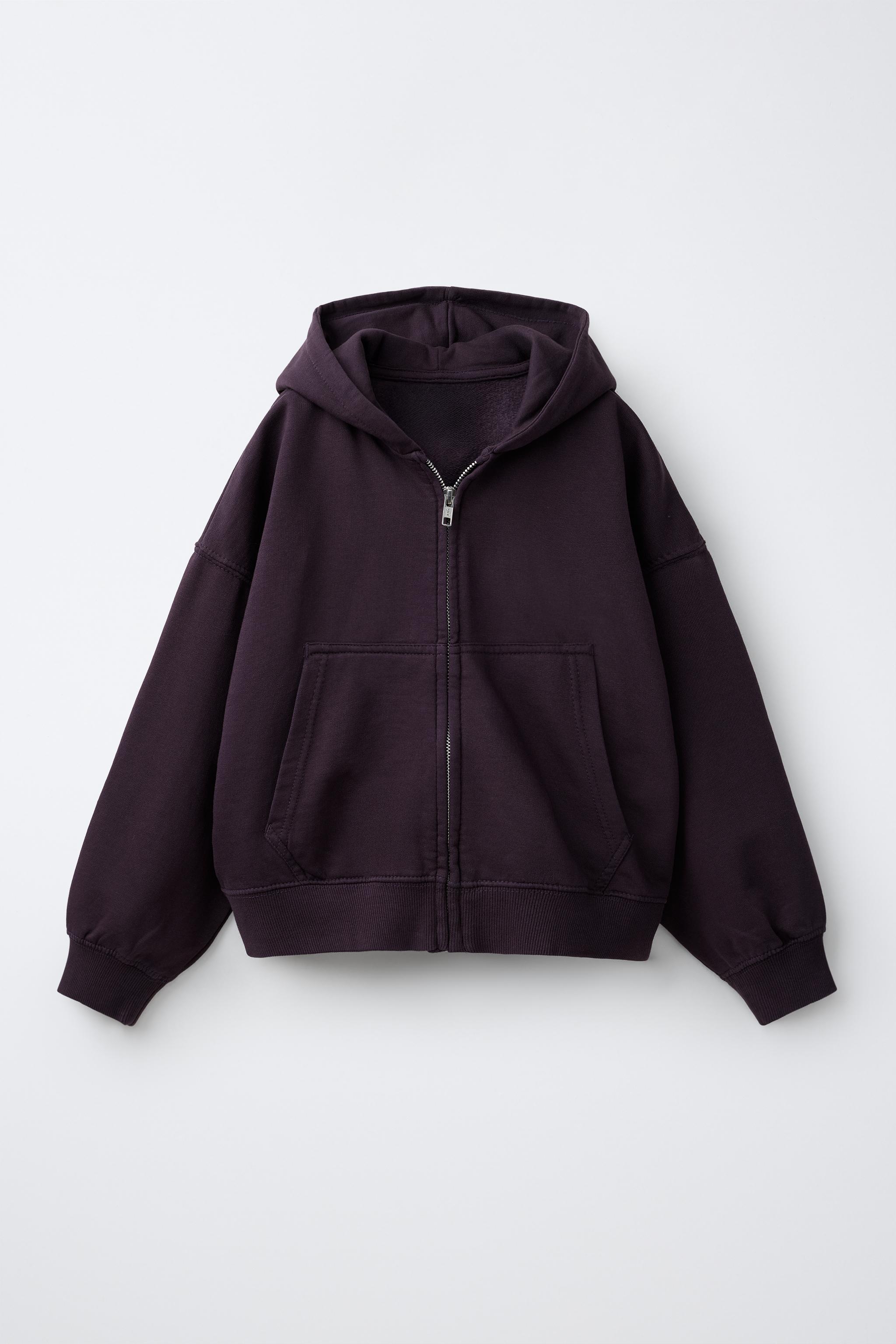 PLUSH ZIP SWEATSHIRT — Burgundy