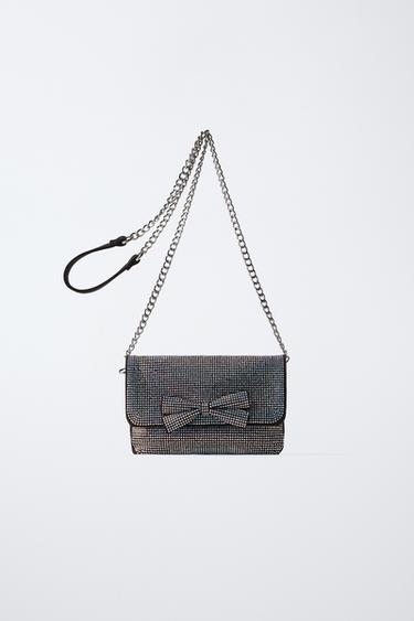 BOLSO BANDOLERA STRASS LAZO - Negro de Zara