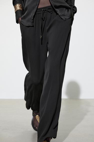 FLOWING PYJAMA-STYLE TROUSERS - Black by Zara - Image 3