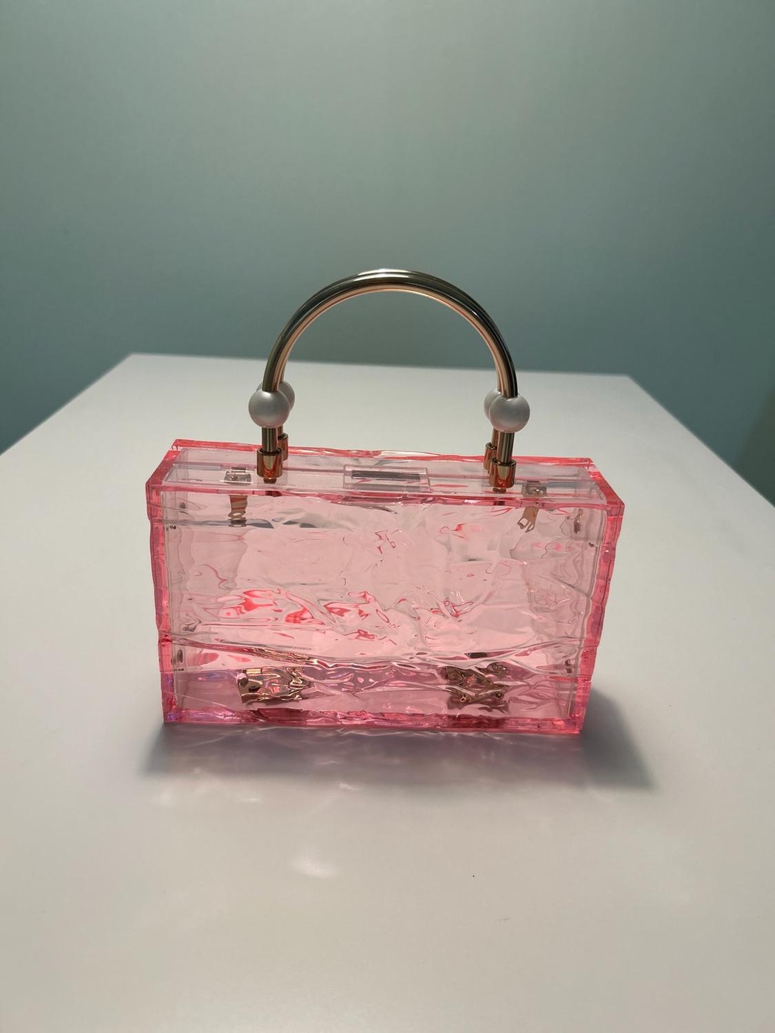 PEARL STRAP METHACRYLATE BOX BAG - Image 2