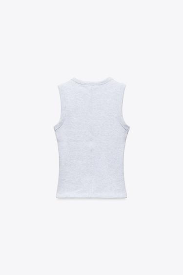 HAUT CÔTELÉ - Gris chiné de Zara - Image 4