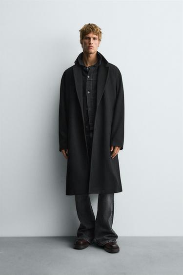 TEXTURED WATER-REPELLENT COAT - Black by Zara