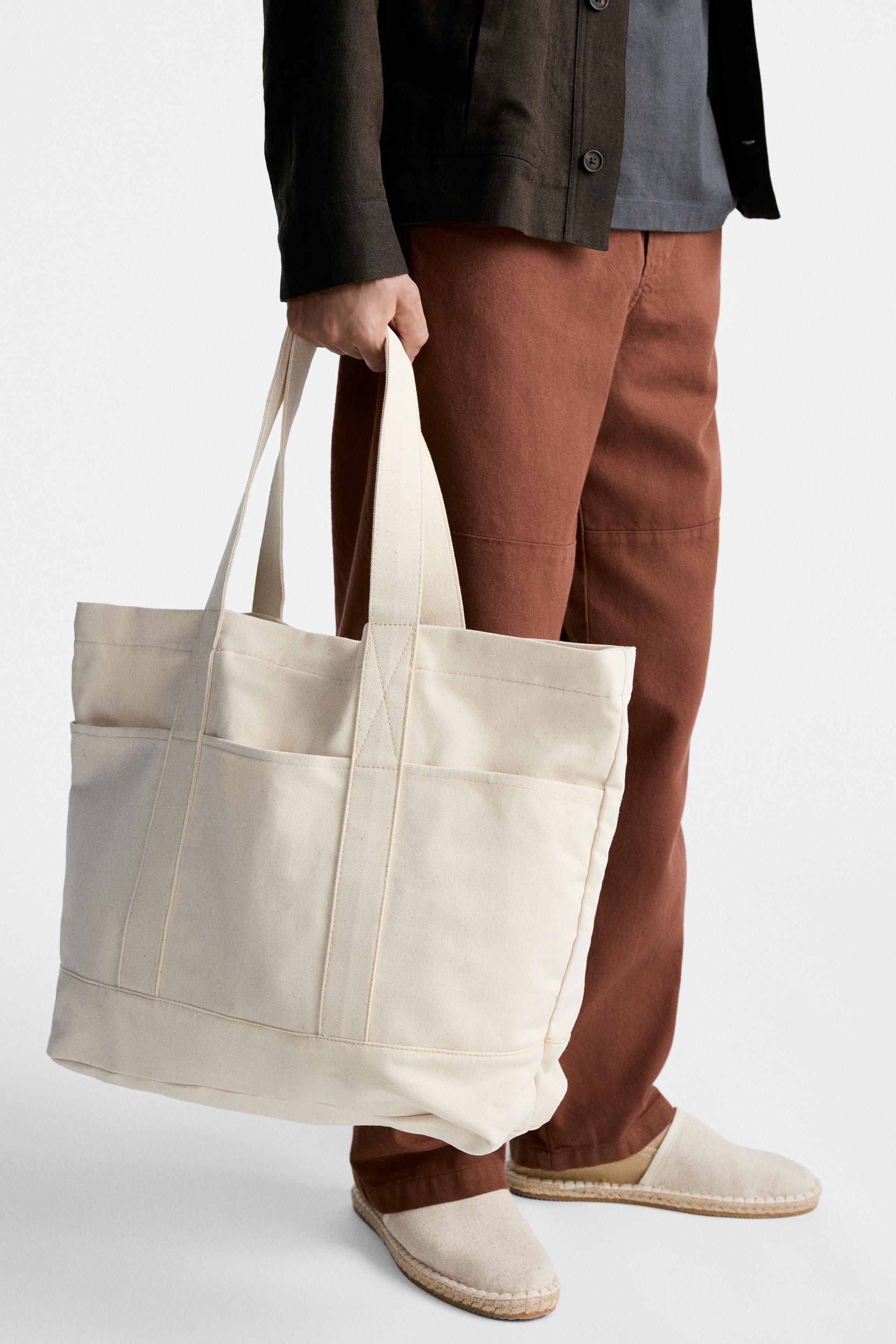 Zara tote bag online canvas