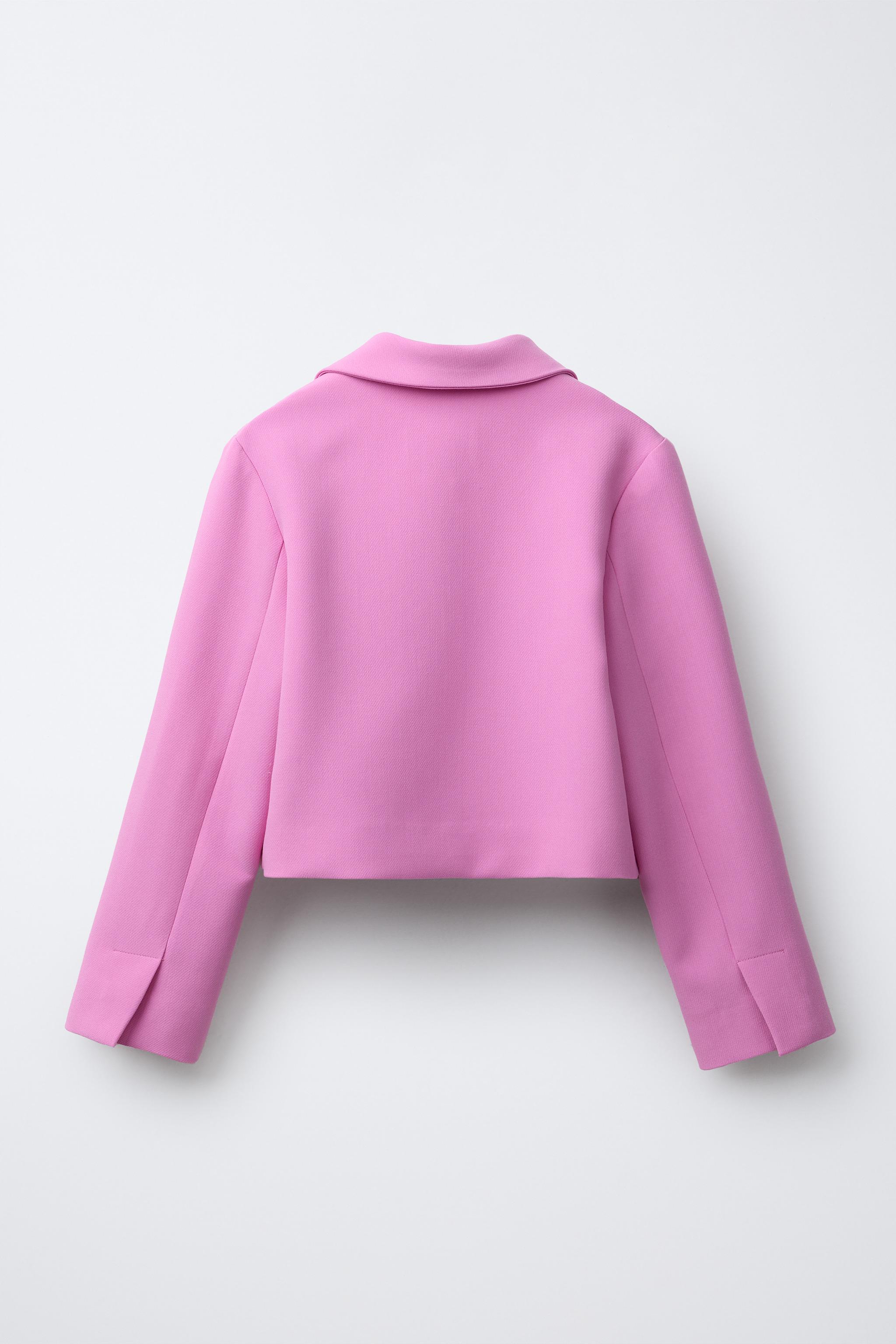 クロップドブレザー ジュエルボタン - ピンク | ZARA Japan / 日本