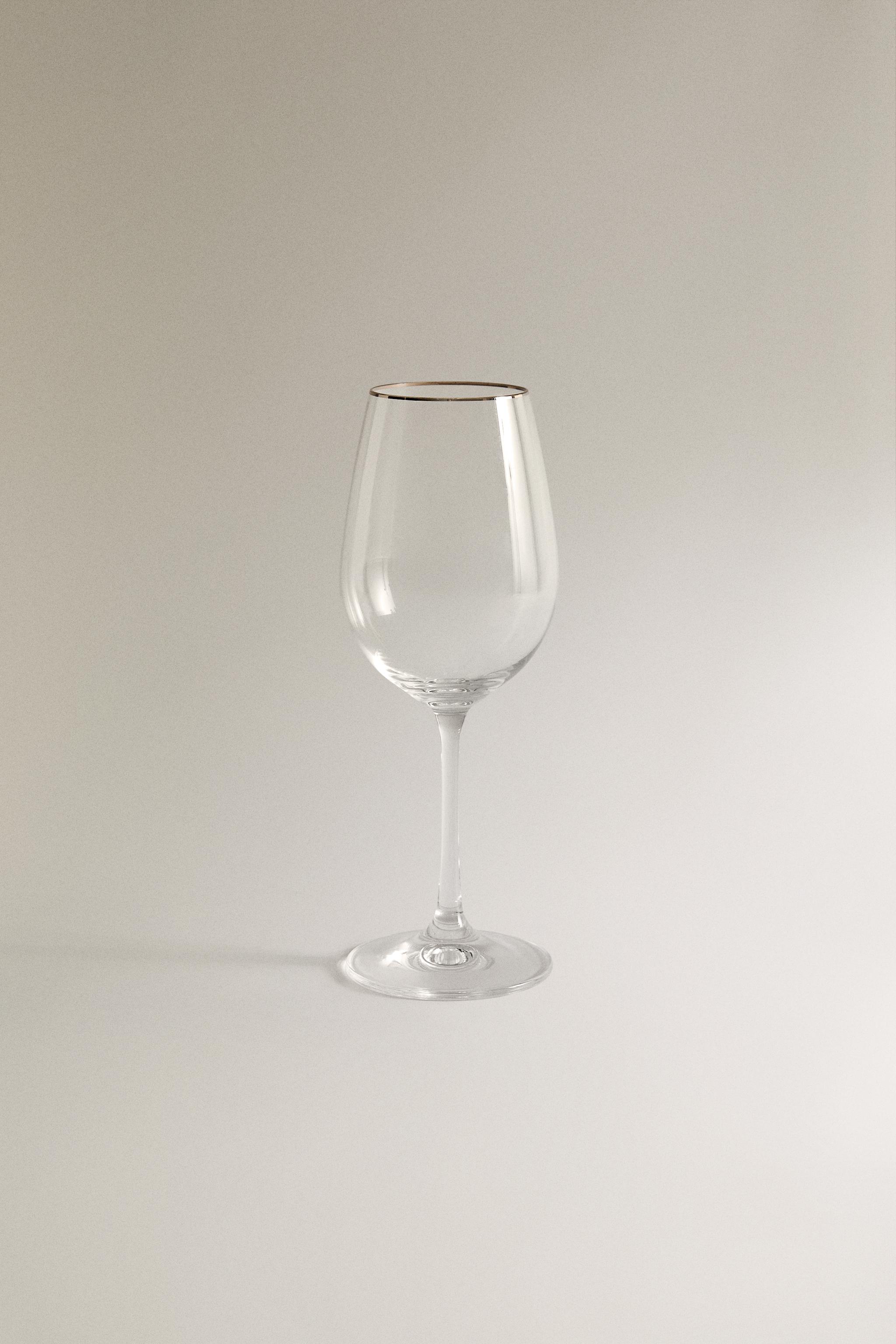 CRYSTALLINE GLASS WITH GOLD RIM