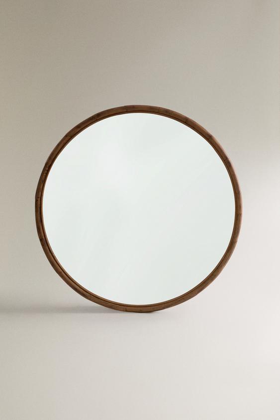 ROUND RATTAN MIRROR - Brown by Zara - Image 0