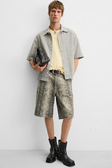 BERMUDA BOLSILLO CARPINTERO ESTAMPADO ANIMAL - Estampado de Zara