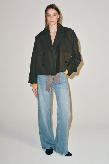 SHORT WATER-REPELLENT TRENCH COAT ZW COLLECTION - Dark khaki by Zara