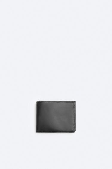 КОЖАНЫЙ КОШЕЛЕК ТРОЙНОГО СЛОЖЕНИЯ — Черный от Zara — изображение 0