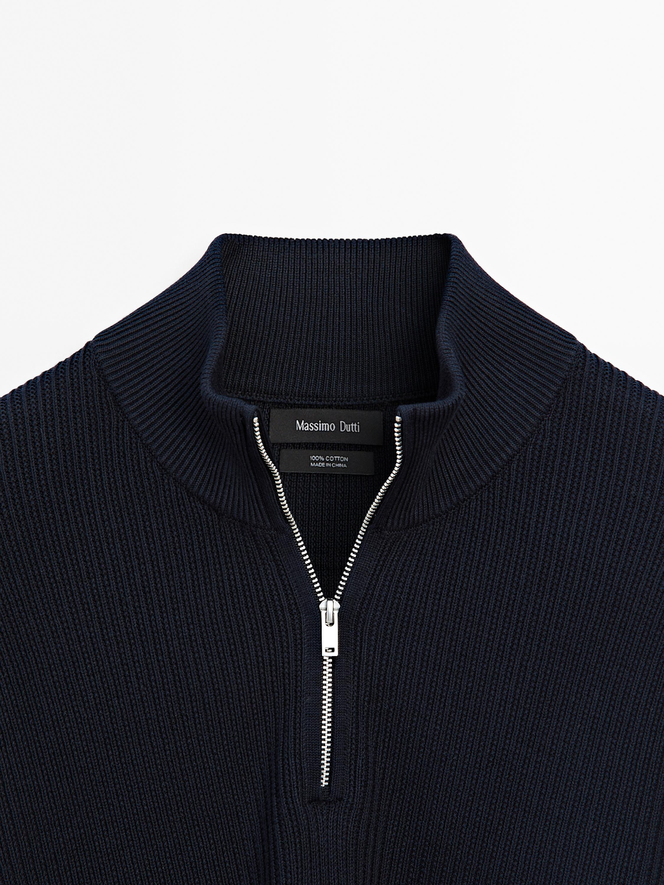 Pull en maille à col camionneur zipp