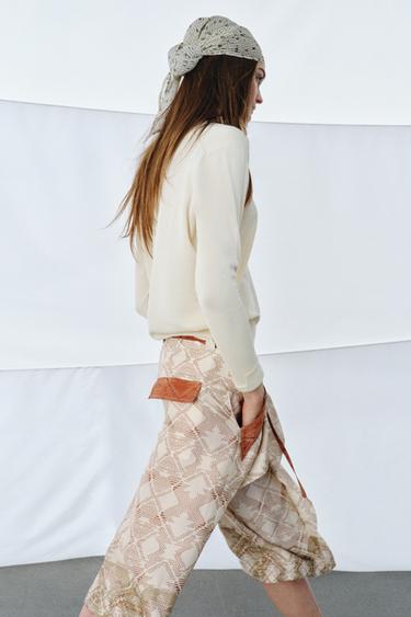 SHORT FLUID IMPRIMÉ ZW COLLECTION - Écru de Zara - Image 2