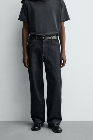 JEANS CARPINTERO BAGGY FIT PESPUNTES - Azul de Zara