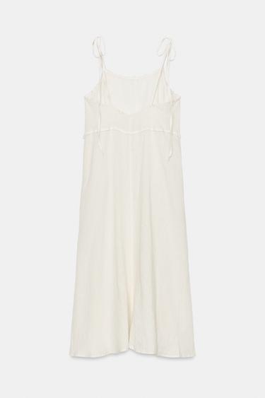 ZW COLLECTION 100% LINEN MIDI DRESS - Ecru by Zara - Image 5