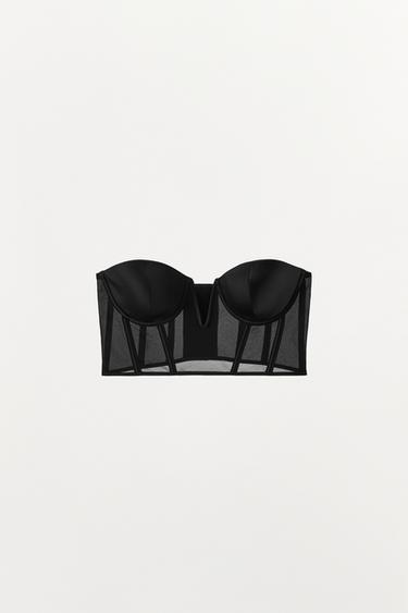 CORSÉ SATINADO AROS - Negro de Zara