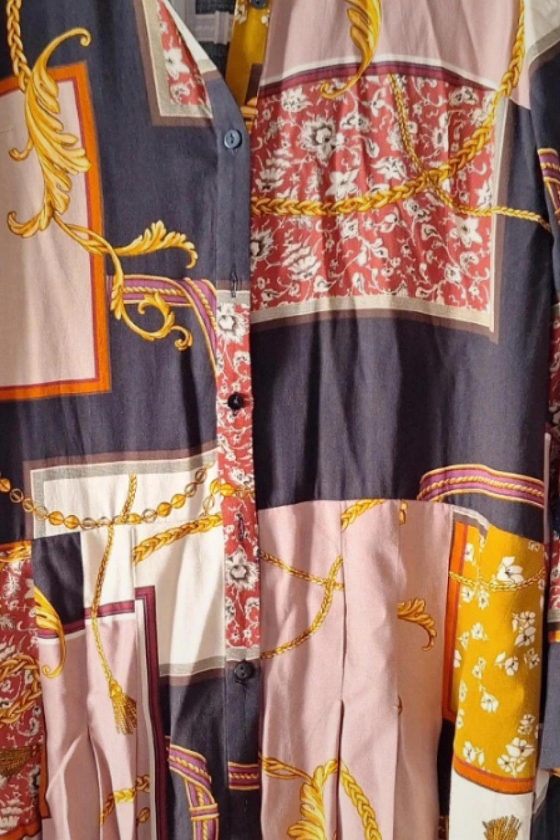 PATCHWORK CHAIN PRINT DRESS - Image 3
