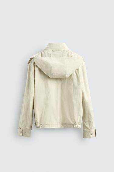 PARKA TECHNIQUE COURTE À CAPUCHE - Écru de Zara - Image 8
