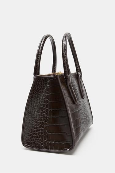 EMBOSSED MINI CITY BAG - Brown by Zara - Image 4