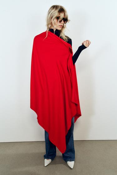 Zara SOFT PLAIN SCARF - Red - Image 0