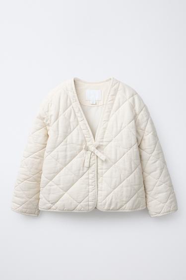 KIMONO ACOLCHADO LACITO - Blanco roto de Zara