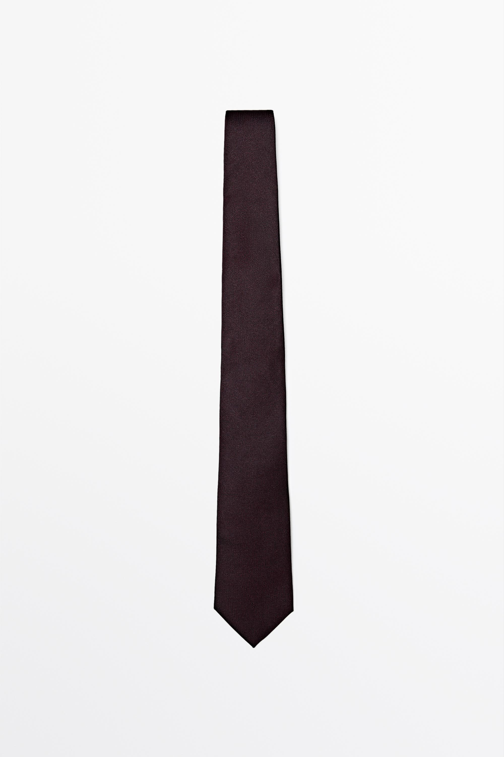100% silk textured tie — white