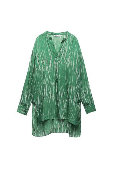 PRINTED LONGLINE BLOUSE