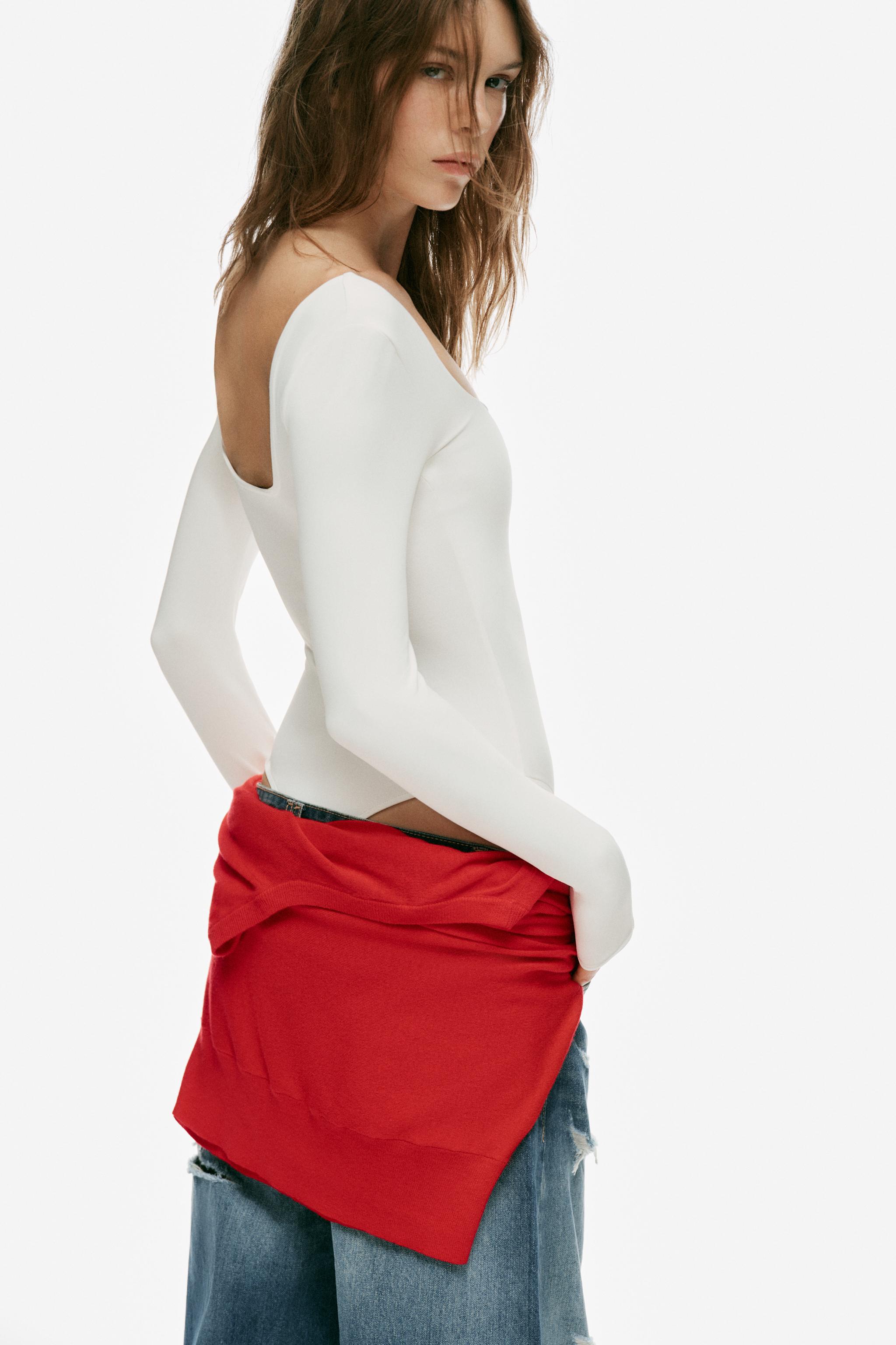 Zara Kare Yaka Poliamid Body görsel 5