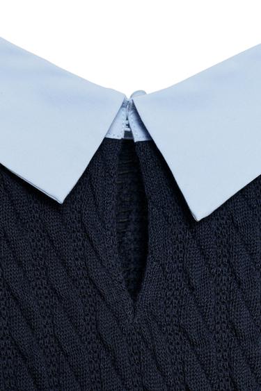 COMBINED POPLIN SHIRT - Navy blue by Zara