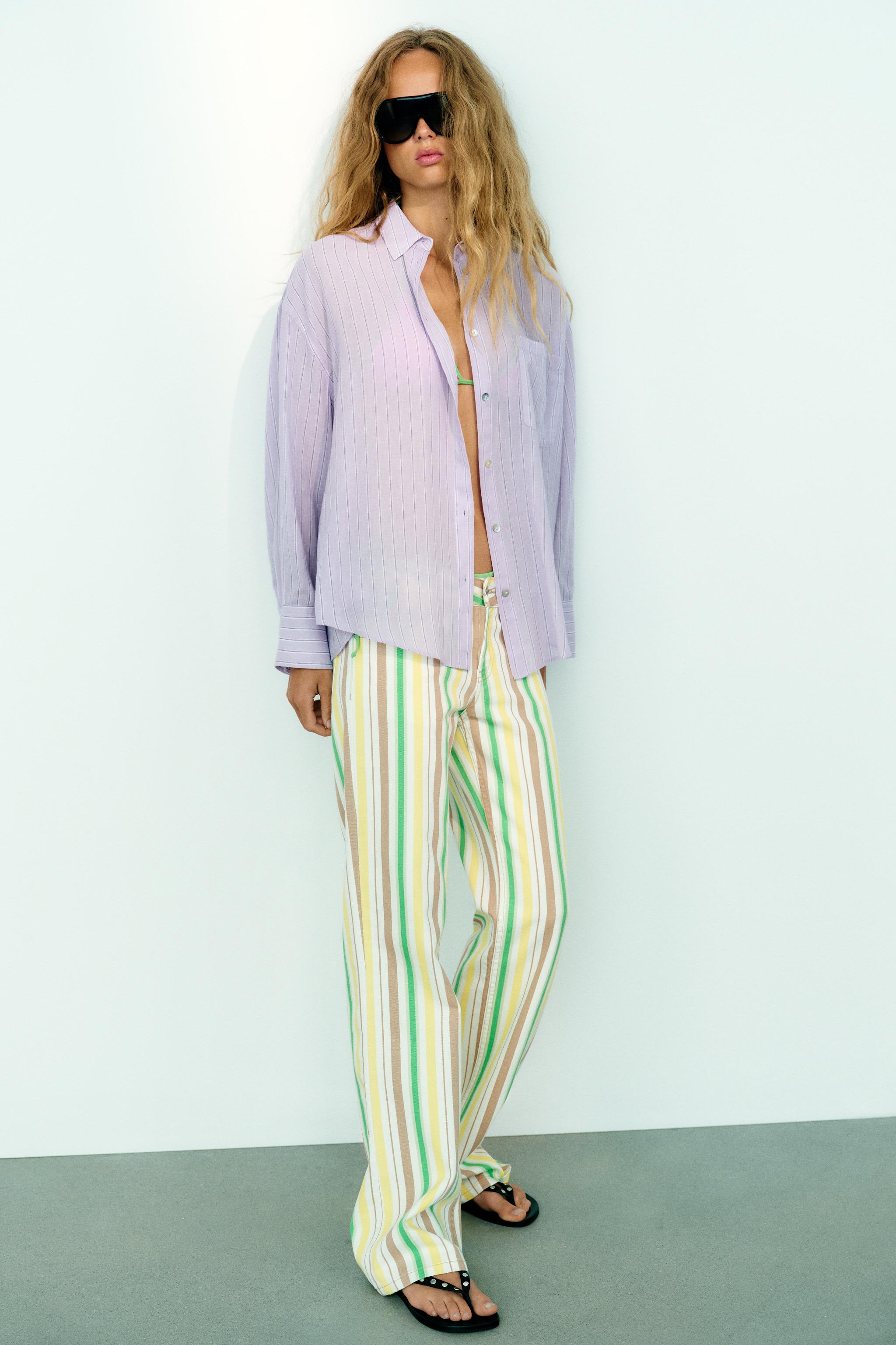 OVERSIZED GAUZE SHIRT WITH POCKET — Lilac