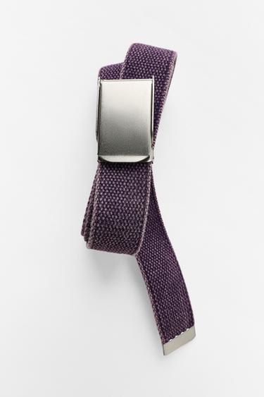 FRUIT OF THE LOOM™ FABRIC BELT WITH PLATE BUCKLE — Lilac 1