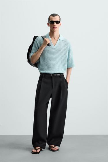 POLO PUNTO CROCHET - Azul claro de Zara - Imagen 0